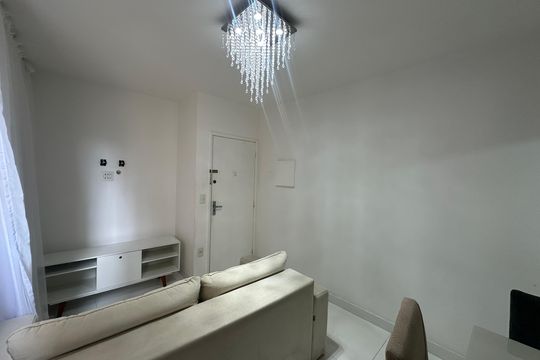 Sala de apartamento para alugar com 1 quarto, 50m² em Boa Vista, São Vicente