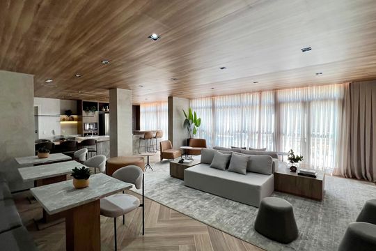 Área comum de kitnet/studio para alugar com 1 quarto, 28m² em Pinheiros, São Paulo