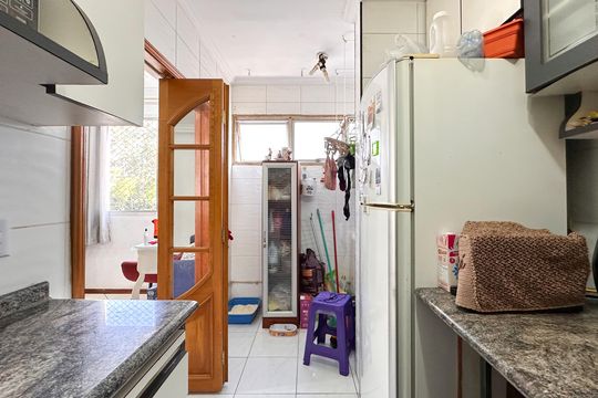 Cozinha de apartamento à venda com 2 quartos, 57m² em Demarchi, São Bernardo do Campo