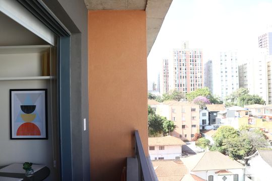 Varanda do Studio de kitnet/studio para alugar com 1 quarto, 27m² em Perdizes, São Paulo