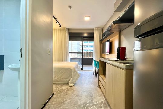Cozinha de kitnet/studio à venda com 1 quarto, 26m² em Vila Clementino, São Paulo