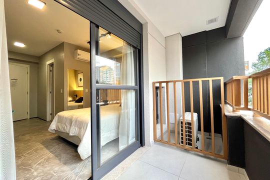Varanda de kitnet/studio à venda com 1 quarto, 26m² em Vila Clementino, São Paulo