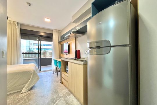 Cozinha de kitnet/studio à venda com 1 quarto, 26m² em Vila Clementino, São Paulo