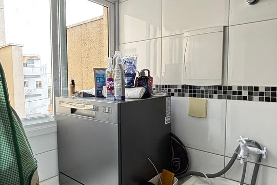 Cozinha e Área de Serviço de apartamento à venda com 2 quartos, 56m² em Vila Valparaíso, Santo André