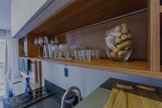 Cozinha de apartamento à venda com 1 quarto, 29m² em Vila Olímpia, São Paulo