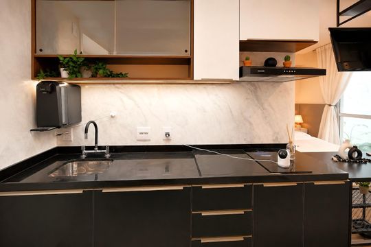 Cozinha de kitnet/studio à venda com 1 quarto, 34m² em Consolação, São Paulo