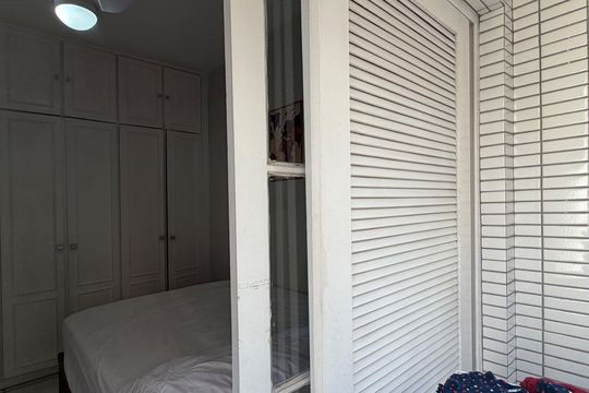 Varanda do Quarto de apartamento para alugar com 1 quarto, 70m² em Gonzaga, Santos