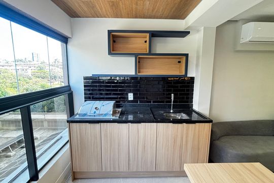 Sala - Suite - Varanda de apartamento para alugar com 1 quarto, 42m² em Jardim, Santo André