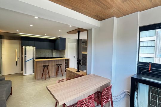 Sala - Suite - Varanda de apartamento para alugar com 1 quarto, 42m² em Jardim, Santo André