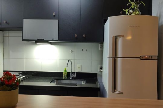Cozinha de apartamento à venda com 2 quartos, 69m² em Retiro, Jundiaí