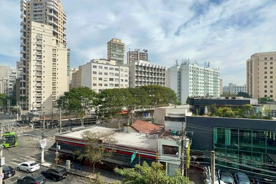 Vista da Sala de apartamento à venda com 1 quarto, 78m² em Jardim Paulista, São Paulo
