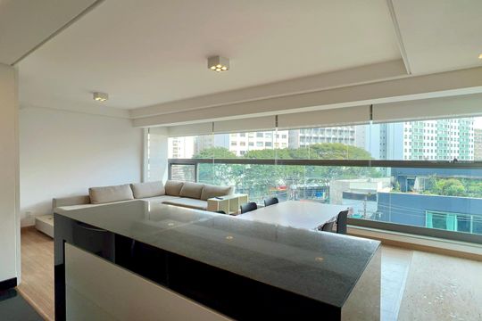 Sala de apartamento à venda com 1 quarto, 78m² em Jardim Paulista, São Paulo
