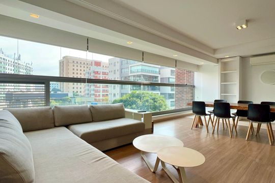 Sala de apartamento à venda com 1 quarto, 78m² em Jardim Paulista, São Paulo
