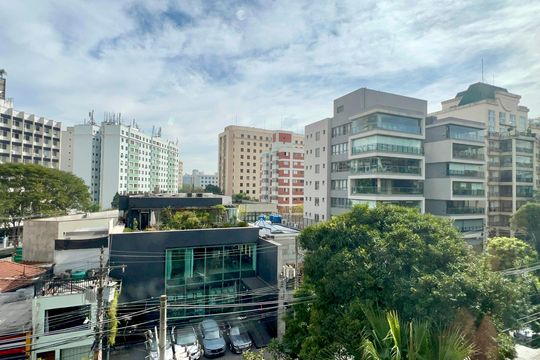 Vista da Sala de apartamento à venda com 1 quarto, 78m² em Jardim Paulista, São Paulo