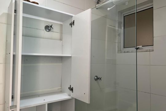 Banheiro - armários  de apartamento para alugar com 2 quartos, 40m² em Novo Horizonte, Juiz de Fora