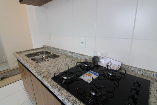 Cozinha de apartamento para alugar com 2 quartos, 46m² em Jardim Maringa, São Paulo