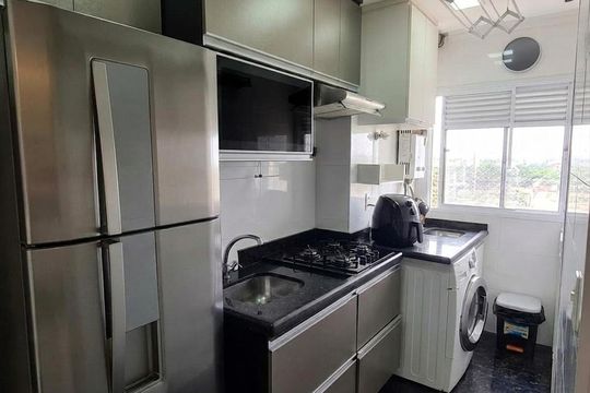 Cozinha de apartamento à venda com 2 quartos, 47m² em Jardim Castelo, São Paulo