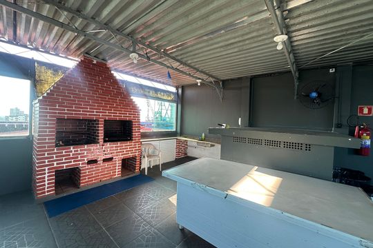 Área comum - Churrasqueira de apartamento para alugar com 1 quarto, 60m² em Centro, São Vicente