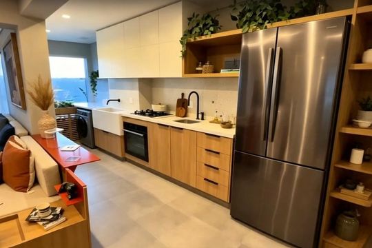 Cozinha de apartamento à venda com 1 quarto, 46m² em Vila Sonia, São Paulo