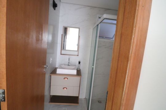 Banheiro da Suíte de kitnet/studio à venda com 1 quarto, 36m² em Campo Grande, São Paulo