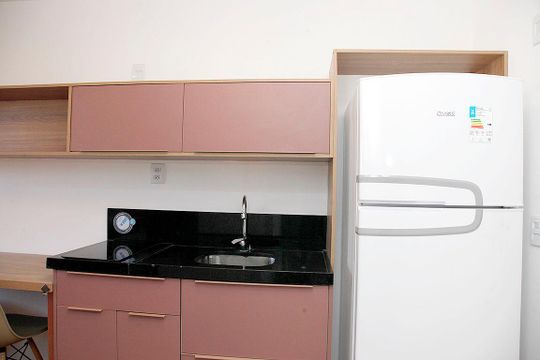 Studio - Cozinha de kitnet/studio para alugar com 1 quarto, 36m² em Rio Branco, Porto Alegre