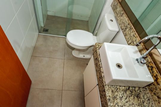 Banheiro Social de apartamento para alugar com 1 quarto, 40m² em Ouro Preto, Belo Horizonte