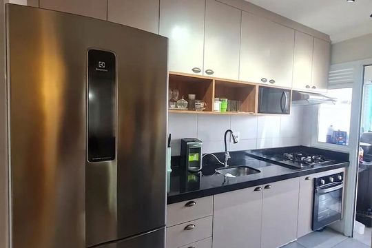 Cozinha de apartamento à venda com 2 quartos, 57m² em Brasilândia, São Paulo