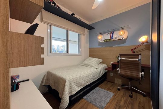 Quarto de apartamento à venda com 3 quartos, 109m² em Jardim Caravelas, São Paulo