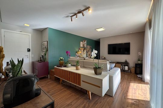 Sala de apartamento à venda com 3 quartos, 109m² em Jardim Caravelas, São Paulo