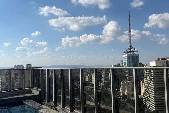 Área externa de apartamento para alugar com 1 quarto, 35m² em Botafogo (Justinópolis), Ribeirão das Neves