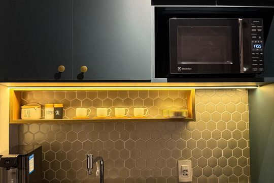 Cozinha de apartamento para alugar com 1 quarto, 35m² em Botafogo (Justinópolis), Ribeirão das Neves
