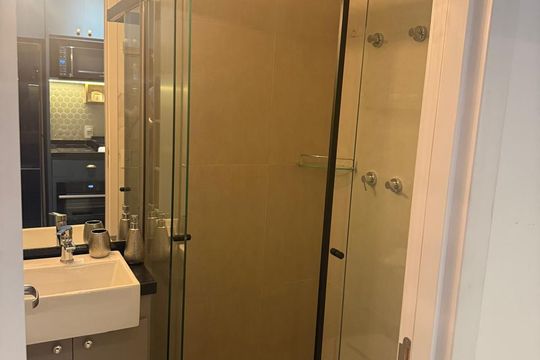 Banheiro de apartamento para alugar com 1 quarto, 35m² em Botafogo (Justinópolis), Ribeirão das Neves