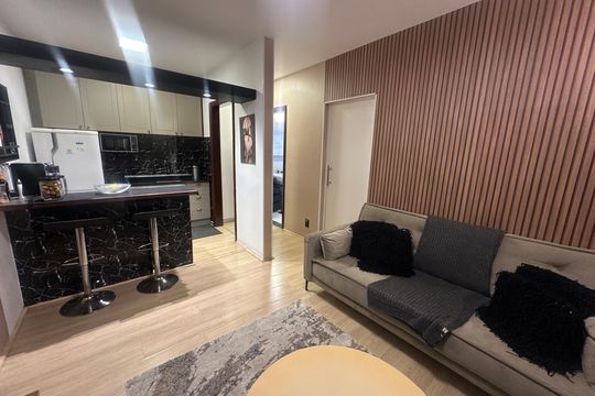 Sala de apartamento para alugar com 1 quarto, 36m² em Centro, São Vicente