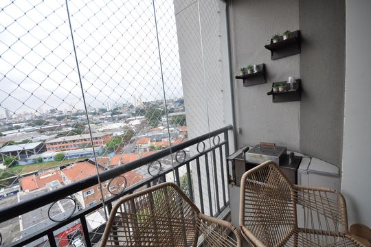 Sacada da Sala de apartamento à venda com 3 quartos, 64m² em Parque Novo Mundo, São Paulo