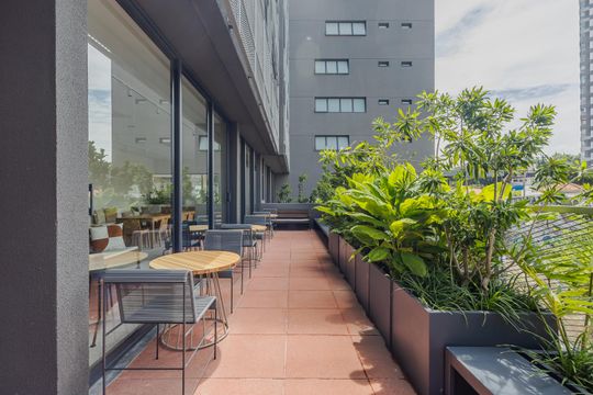 Área comum de kitnet/studio para alugar com 1 quarto, 29m² em Pinheiros, São Paulo