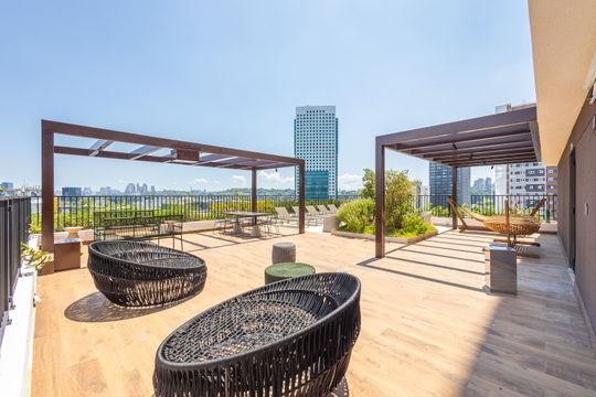 Terraço de apartamento para alugar com 1 quarto, 25m² em Pinheiros, São Paulo