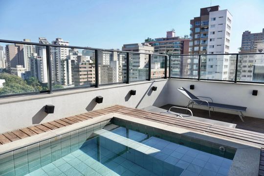 Área comum - Piscina de apartamento para alugar com 2 quartos, 58m² em Lourdes, Belo Horizonte