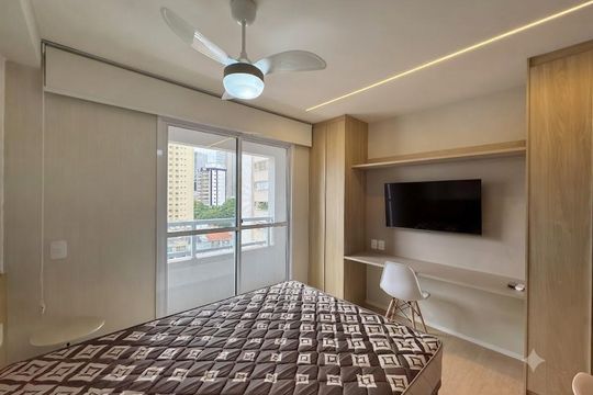 Quarto  de kitnet/studio para alugar com 1 quarto, 27m² em Brooklyn, São Paulo