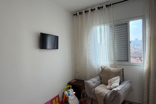 Quarto de apartamento para alugar com 2 quartos, 80m² em Gonzaga, Santos