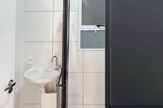 Banheiro Social de apartamento para alugar com 2 quartos, 51m² em Jardim Campestre, São Bernardo do Campo