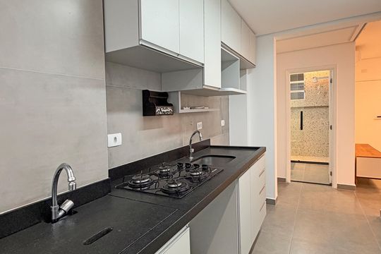 Cozinha e Área de Serviço de apartamento para alugar com 1 quarto, 42m² em Aparecida, Santos