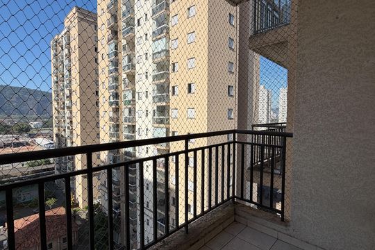 Varanda da Sala de apartamento para alugar com 2 quartos, 65m² em Areia Branca, Santos