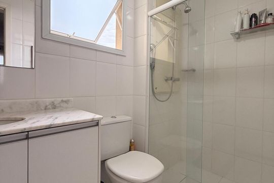 Banheiro da Suíte de apartamento à venda com 3 quartos, 101m² em Jardim Ermida I, Jundiaí