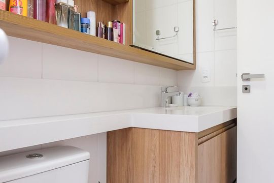 Banheiro da suíte 3 de apartamento à venda com 3 quartos, 105m² em Barcelona, São Caetano do Sul