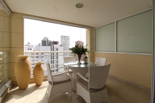 Varanda da Suíte 3 de apartamento à venda com 3 quartos, 298m² em Indianópolis, São Paulo