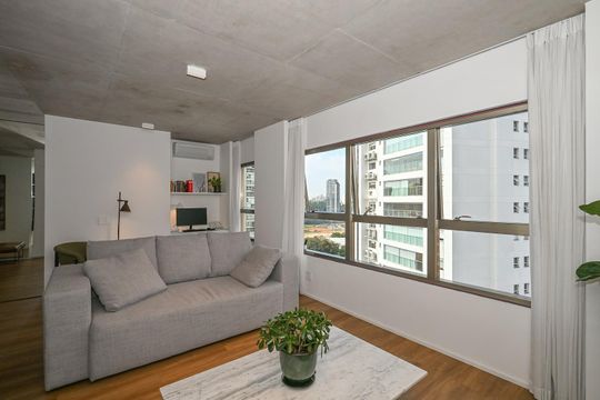 Sala de apartamento à venda com 1 quarto, 72m² em Panamby, São Paulo