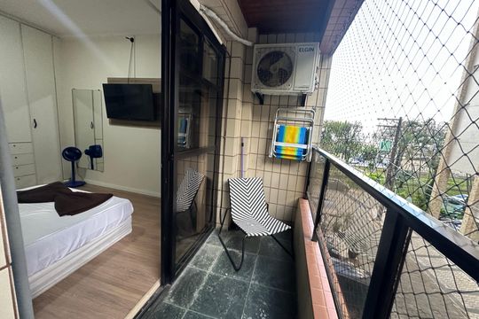 Varanda do Quarto de apartamento para alugar com 1 quarto, 47m² em Itararé, São Vicente