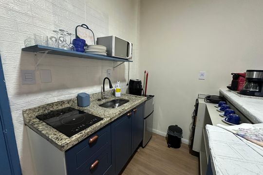 Sala e Cozinha de apartamento para alugar com 1 quarto, 47m² em Itararé, São Vicente