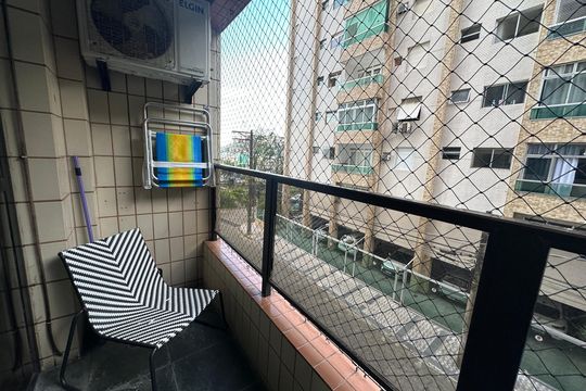 Varanda do Quarto de apartamento para alugar com 1 quarto, 47m² em Itararé, São Vicente