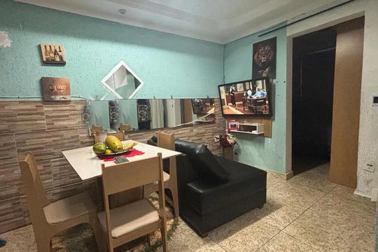 Cozinha de casa para alugar com 1 quarto, 50m² em Conjunto Habitacional Calux, São Bernardo do Campo